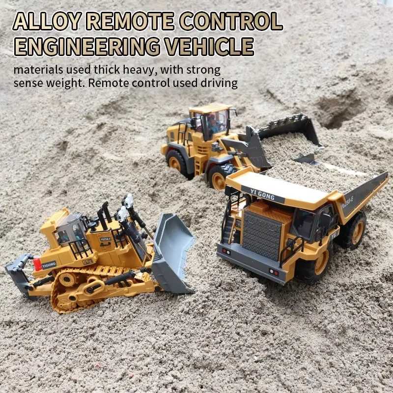New Remote Control Engineering Vehicle Crler Truck Bulldozer Toys RC Excavator Dumper Car 2.4G for Boys Kids Holiday Toy GiftsXJ241221