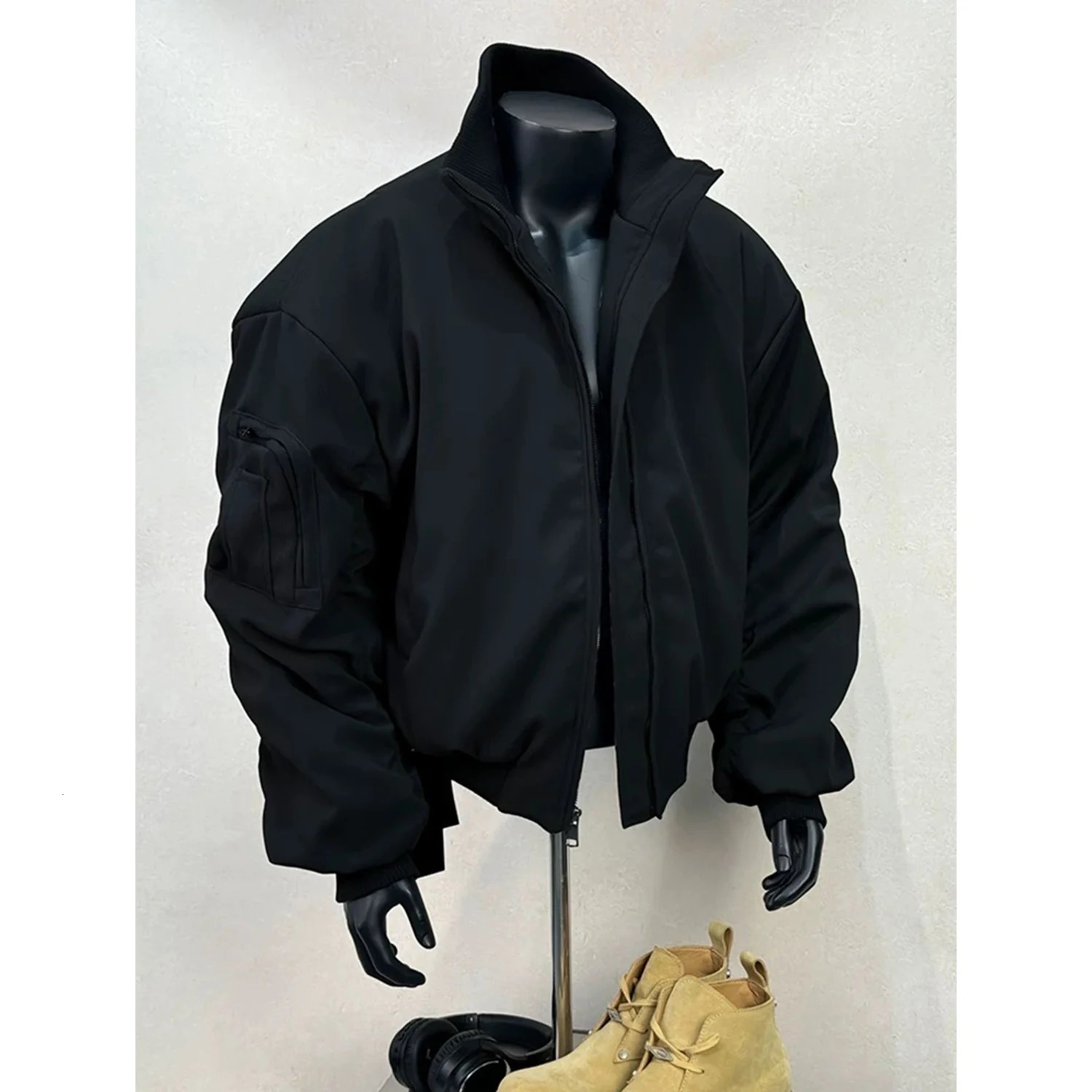 Winte Padded Jackets Outwear Mens Retro Pilot Jacket Coat Baggy Casual Baseball Jackets Varsity Jackets Streetwear 241216