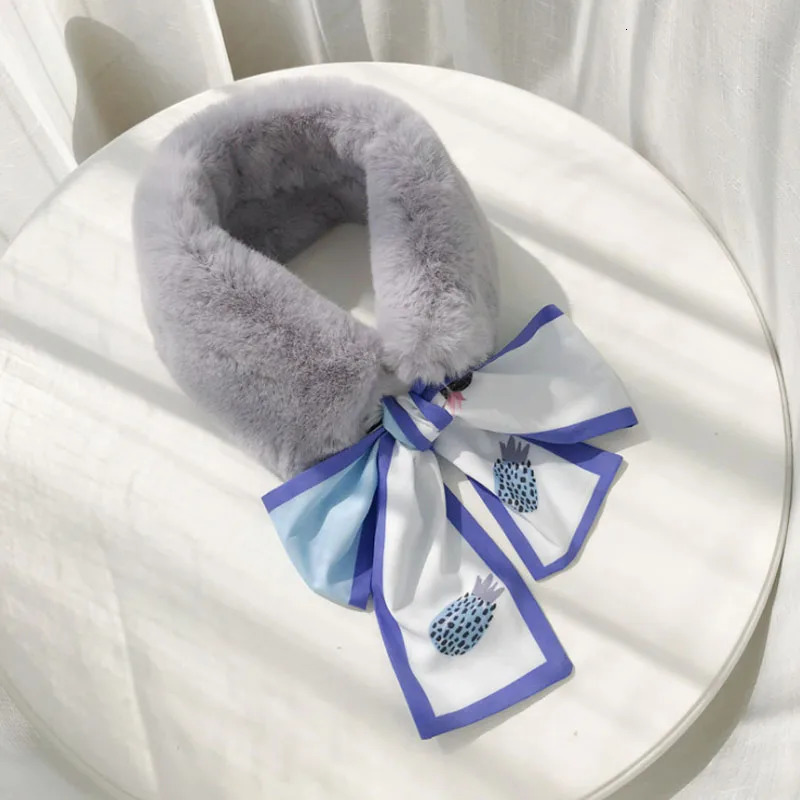 Women Collar Tie Winter Faux Fur Woman False Collar Girls Detachable Fur Collar Ribbon Warm Scarfs for Ladies Neckerchiefs 241220