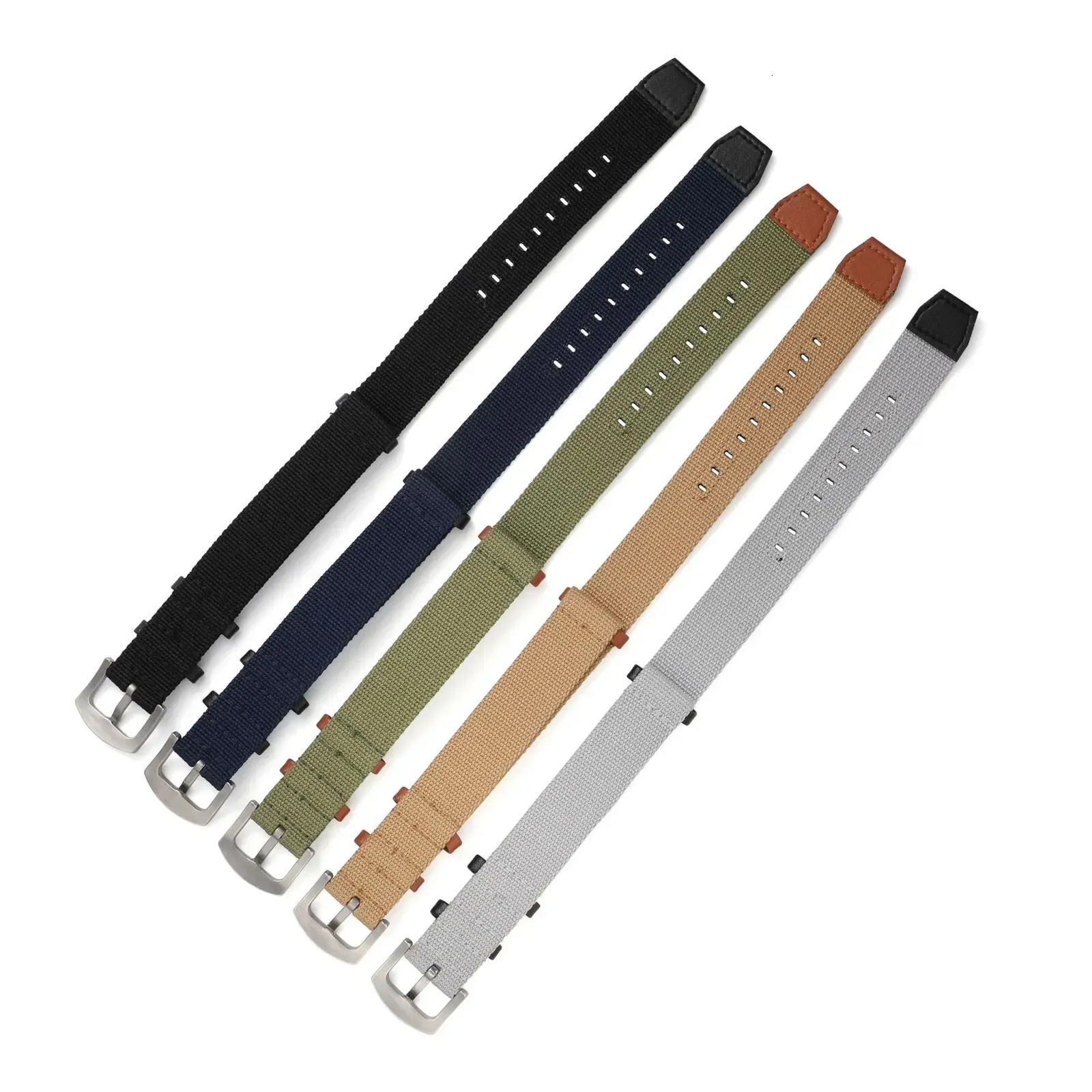 Fashion Nylon Cowhide Waterproof Comfortable Men Women Watchband Genuine Leather Watch Knitted Integrated Universal Strap 241220