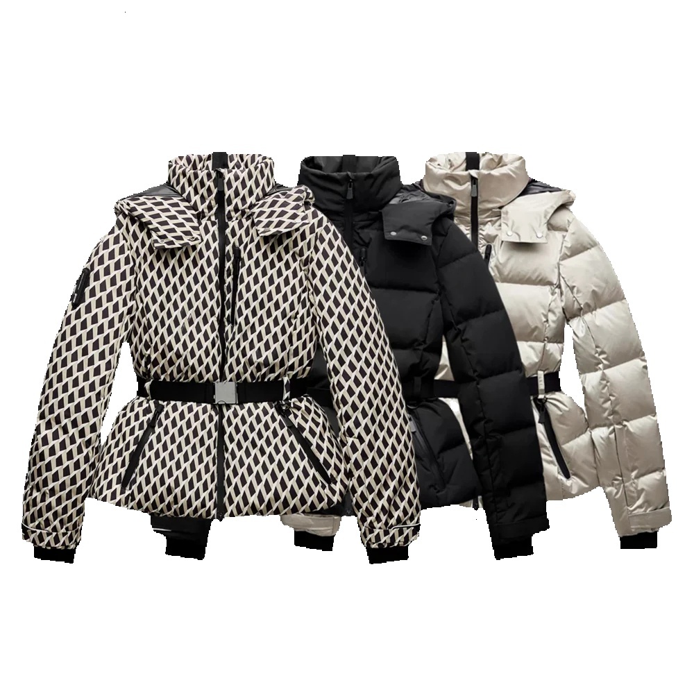2025 New Women's Fashion Waist With Belt Hooded Down Cotton Commuting Warm Windproof Jacket More Comfortable To Wear