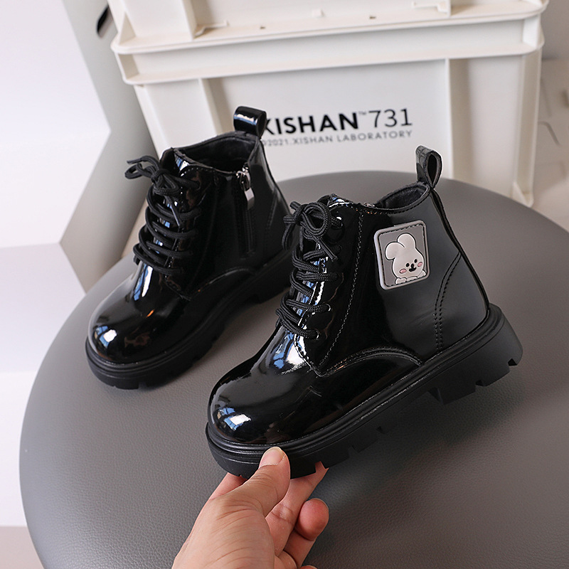 Kids Fashion Rabbit Boots Winter Autumn Soft Sole Zipper Cute Cartoon Design Short Girls Shoes Kidsnest Toddler Ankle Boots Size US 5C-12.5C