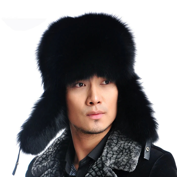 Real silver fox fur hat sheepskin hat sheepskin hat fur hat high-quality genuine leather 241220