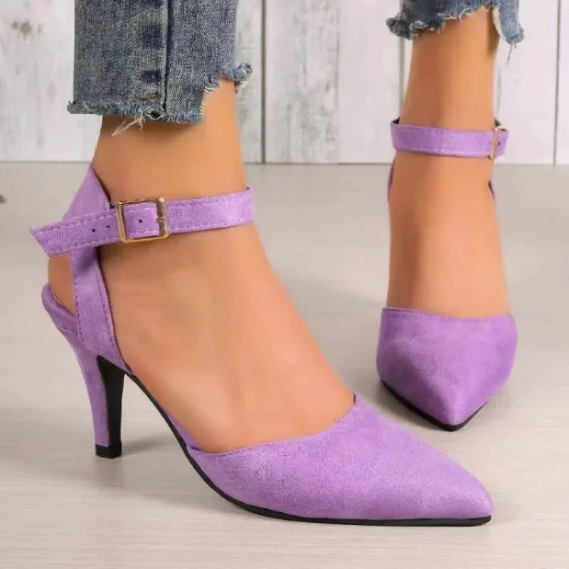 2024 Hot Sale Fashion Baotou Women Pumps Solid Color Outdoors Sexy Party Slender Heel High Heels Women's Sandals Plus Size 43