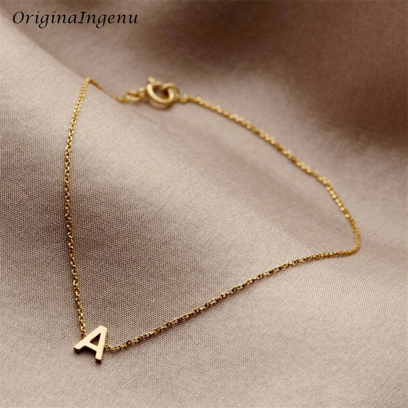 14K Gold Filled Initial Bracelet Custom Letter Jewelry Handmade Gold Bracelet Boho Bracelets Vintage Tarnish Resistant Jewelry 241220