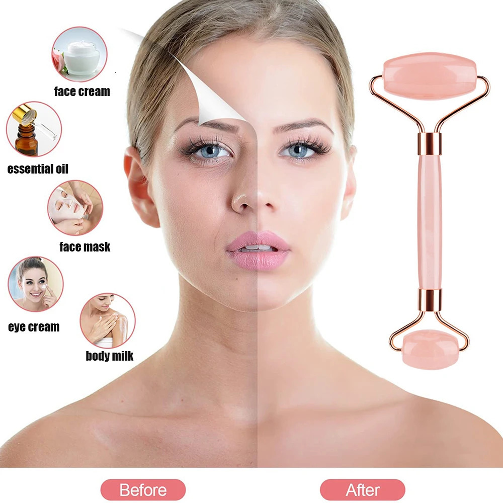 Roller Massager Rose Quartz Resin Slimming Lift Beauty Care Massage Tool DirectWholesale Skincare 241213