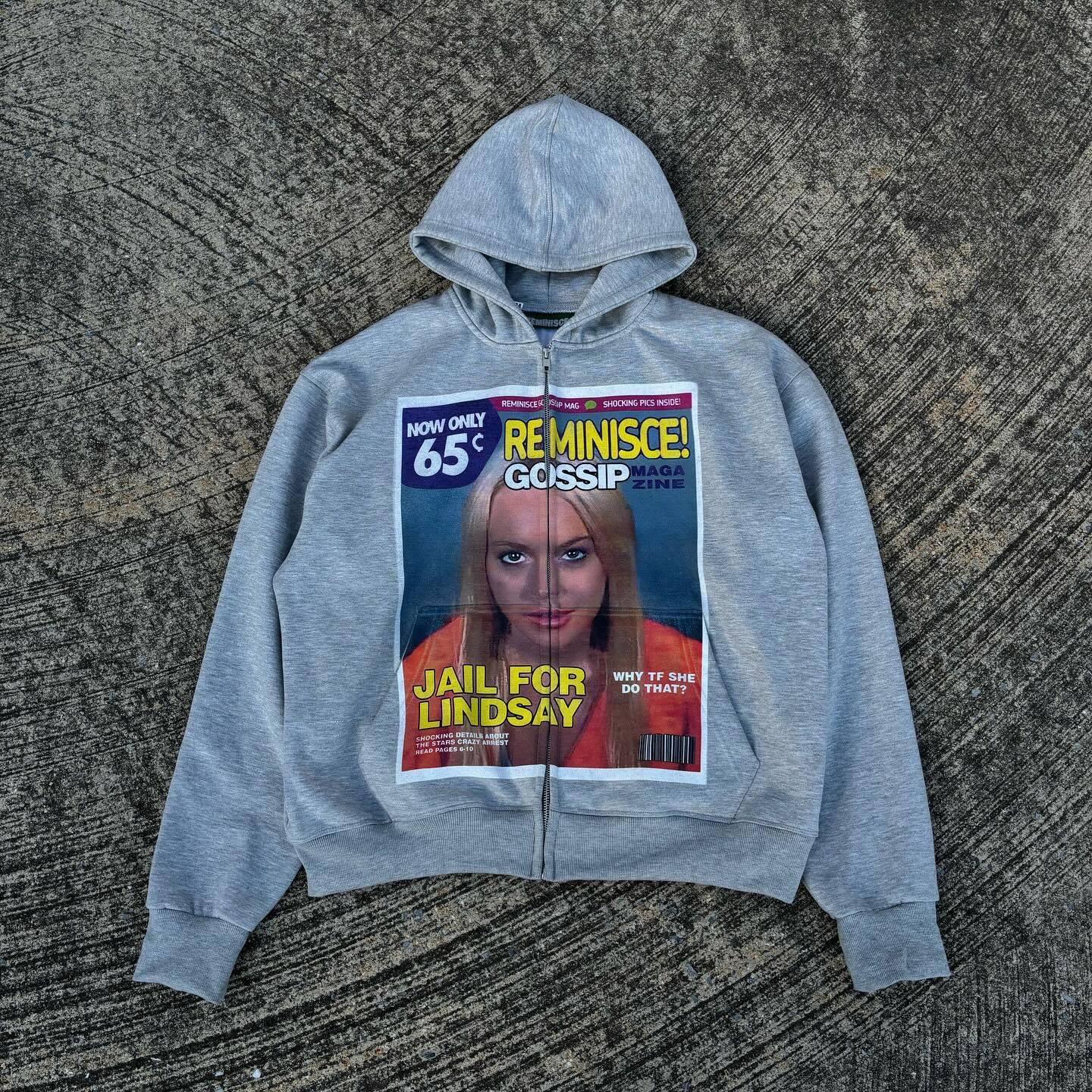 Haruku New Streetwear Gothic Clothes Zip Up Hoodie Grunge Oversized Sweatshirt Trend Printing Hoodies Women Goth Y2k Tops