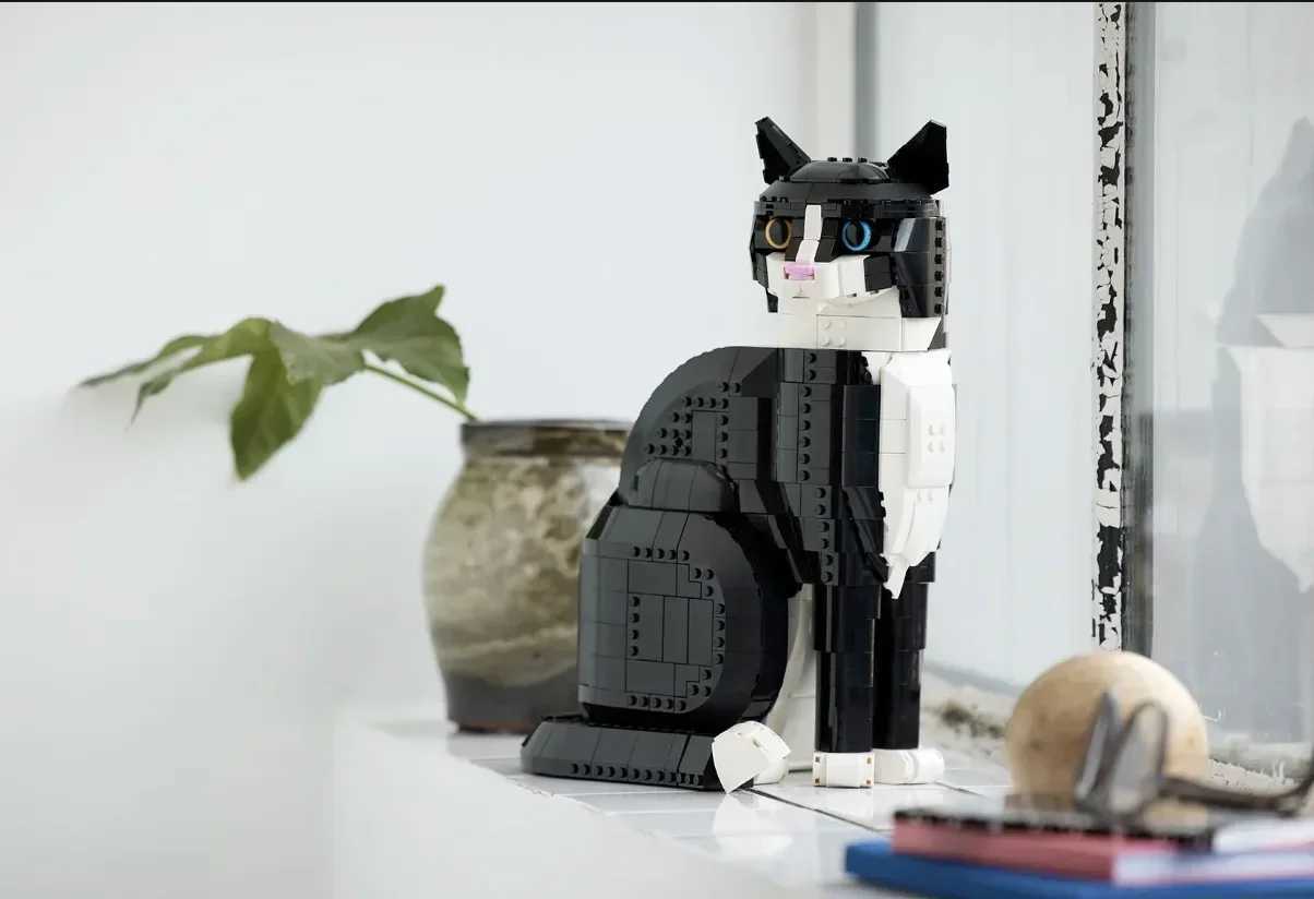 Blocks 2024 New 21349 Tuxedo Cat Building Blocks Creative Cartoon Animal Assembly Toy DIY Educational Puzzle Toys Gift S2412211