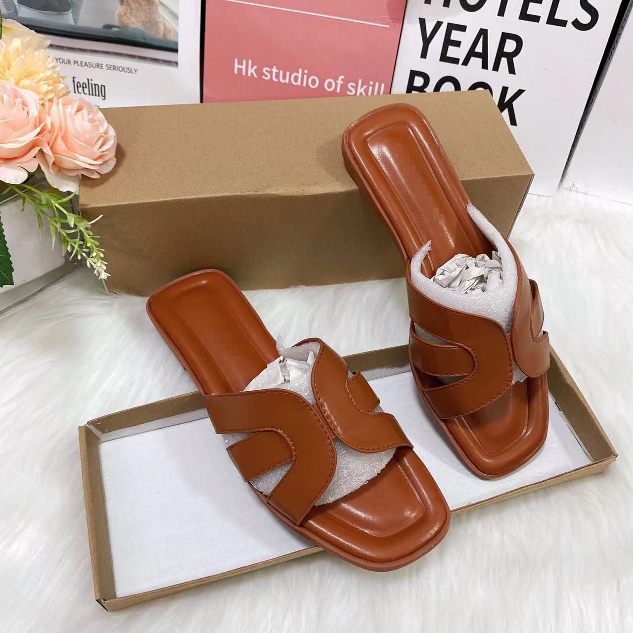 Flat Slippers Women African Antislip Shoes Size 37-41 Discount Fashion Shoes Antislip Lightweight Footwear New Arrival For 2025 Spring Summer Red Blue