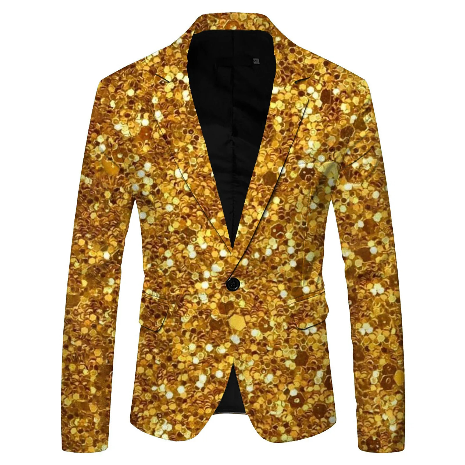 Shiny Gold Sequin Glitter Embellished Blazer Jacket Men Nightclub Prom Suit Costume Homme Stage Clothes For Singers 241218