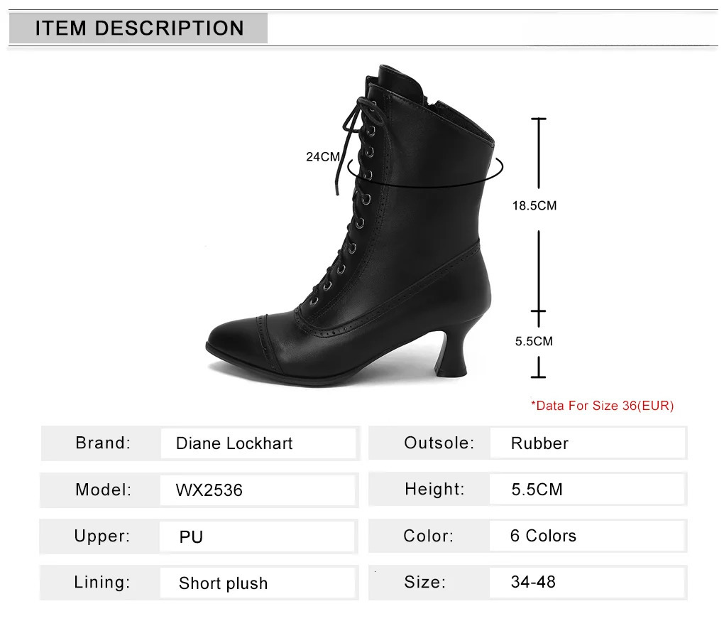 2024 Lace Up Ladies High Heel Shoes Strange Steampunk Boot Victorian Ankle Boots Women Pointed Toe Thick Sold Short Boots 241213