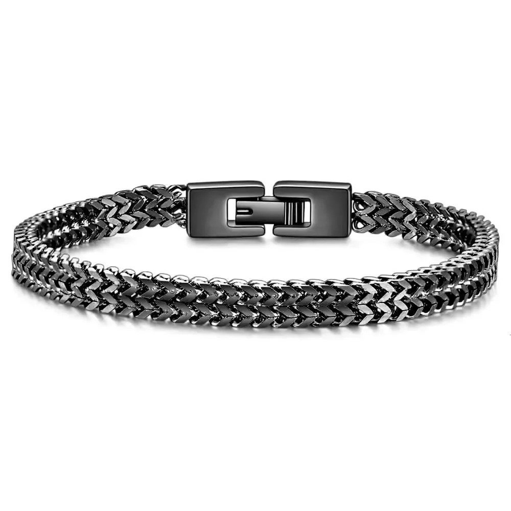 Fashion jewelry trendy mens hip-hop RapCap stainless steel 6MM keel snake chain bracelet mens fashion steel bracelet 241214