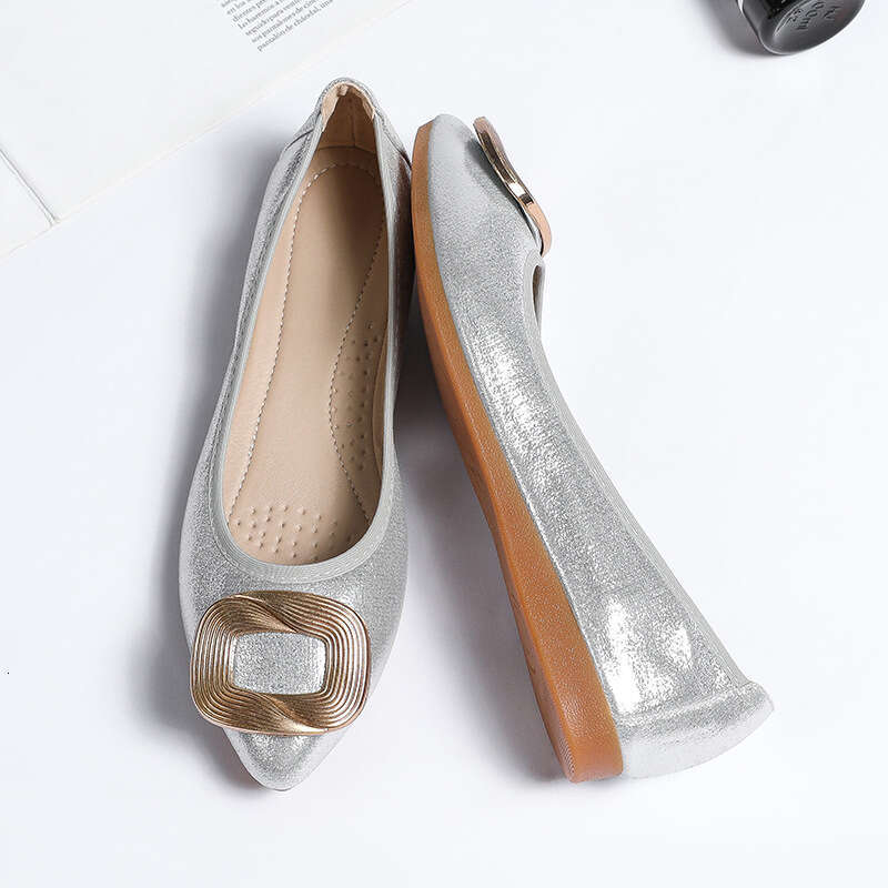 Shallow Mouth Versatile Bean Spring And Autumn Fairy Style Gentle Soft Sole Flat Shoes, Plus Size Single Shoes For Women, 2023 New Item