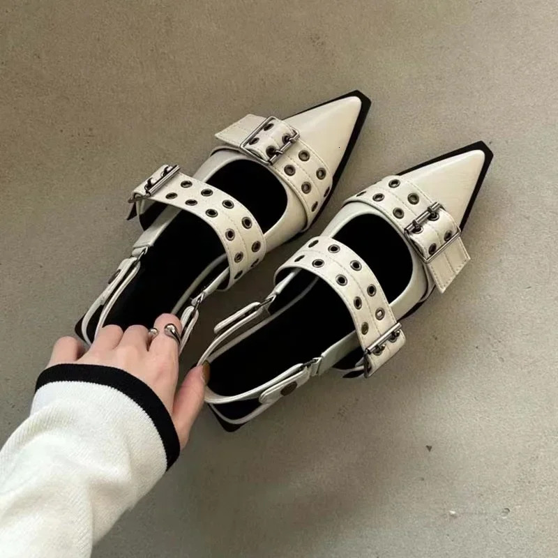 Strap Shoes, Gothic Thick Women's High Rivets, Street Style, Medium Heels, Punk Retro Casual Sandals