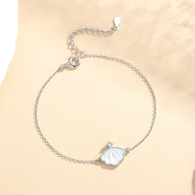925 Sterling Silver White Mother of Pearl Four Leaf Clover Bracelets for Women Korean Fine Jewelry Valentines Day Gift 241220