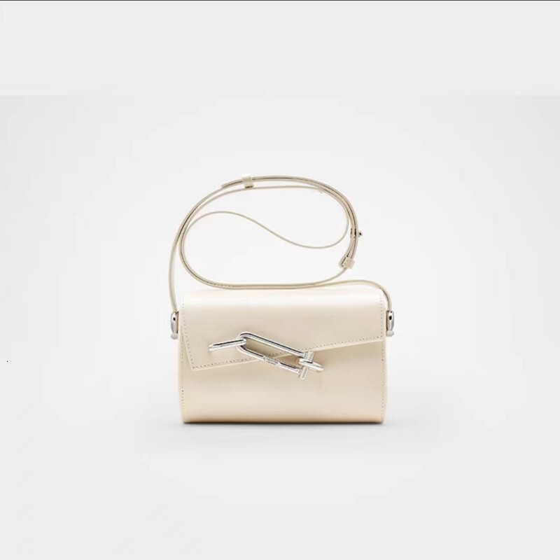 Bag TADFAB Women's Lock Box Interlock Small Square Niche Fashion Single Shoulder Crossbody Cowhide Armpit Bag