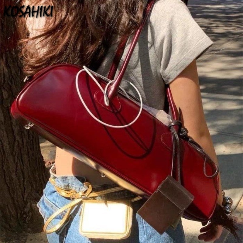 Personality Fashion Chic Y2k Aesthetic Handbags All Match Women Vintage Underarm Bag 2024 Streetwear Design Shoulder Bags