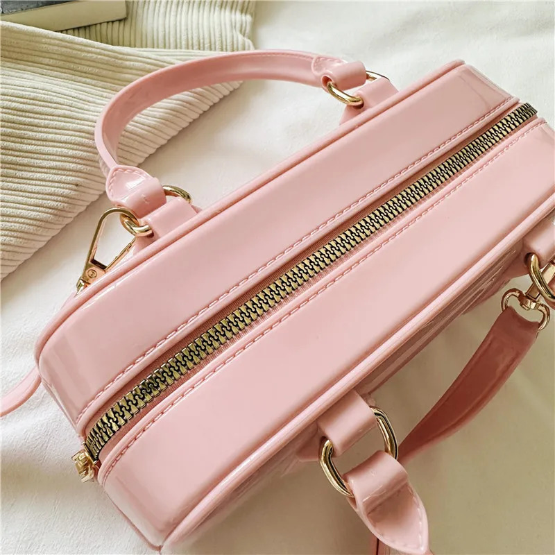 2024 PVC Plastic Candy Color Pillow Bag One Shoulder Crossbody Portable Trendy Fashion Large Capacity Womens 241213