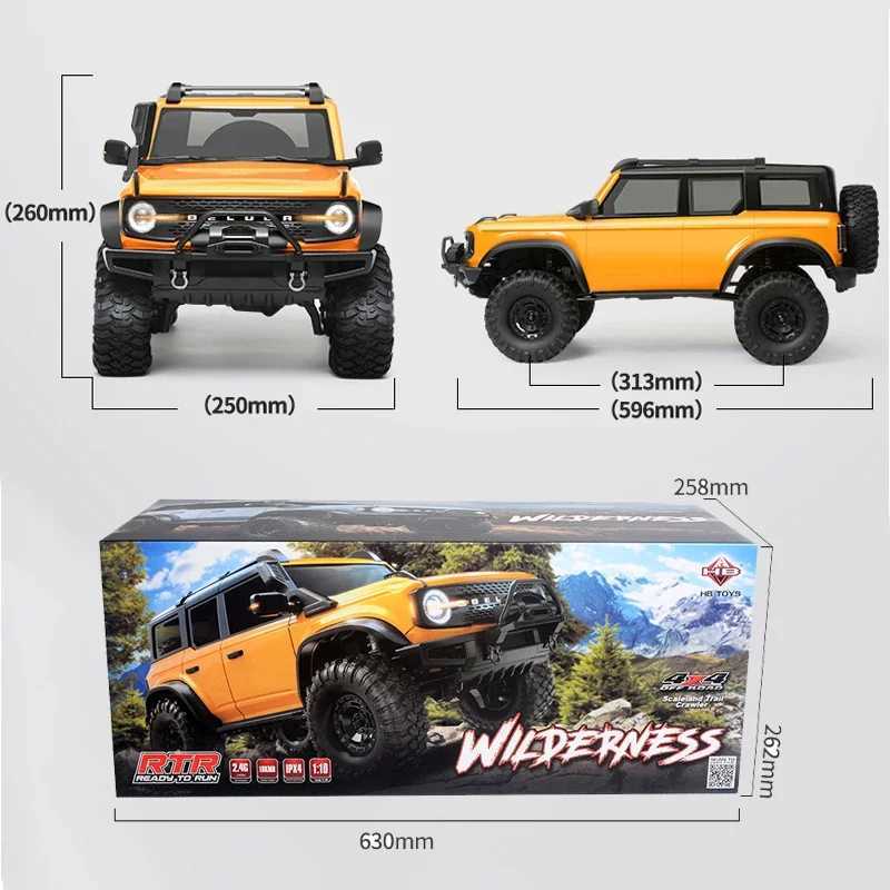 RC Crler 1/10 Rc Car 4WD RTR HB R1001 with LED 2.4G Electric Remote Control Rock Buggy Off-road Vehicle Rc for AdultsXJ241221
