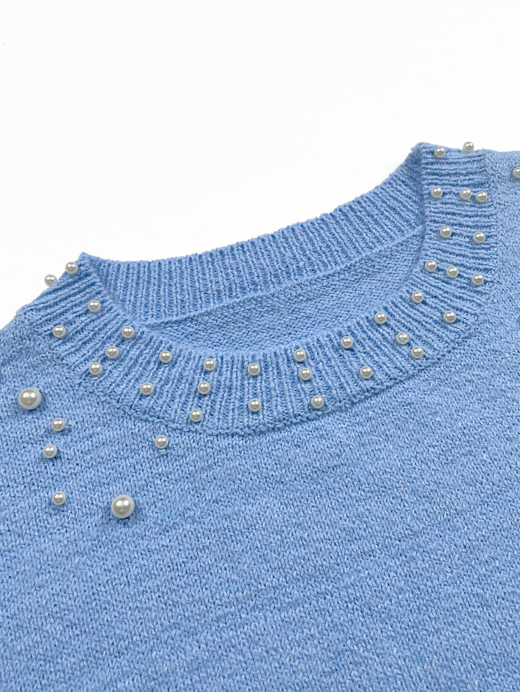 European And American New Pearl Pullover Loose Women's Sweater