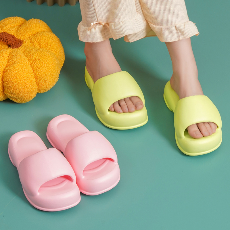free shipping designer shoes Thick soled slippers high-heeled fashionable one-piece slippers women's cool slippers black pink green