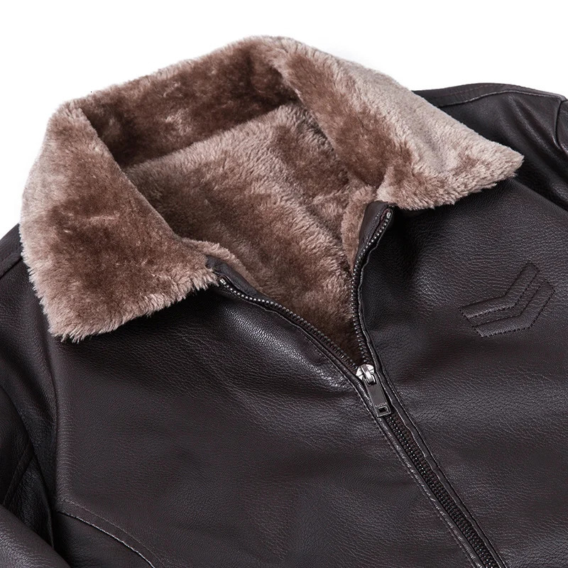 Men Autumn Thick Warm Fleece Leather Jacket Coat Men Winter Outwear Bomber Motor Biker PU Leather Jacket fleece clothing 241220