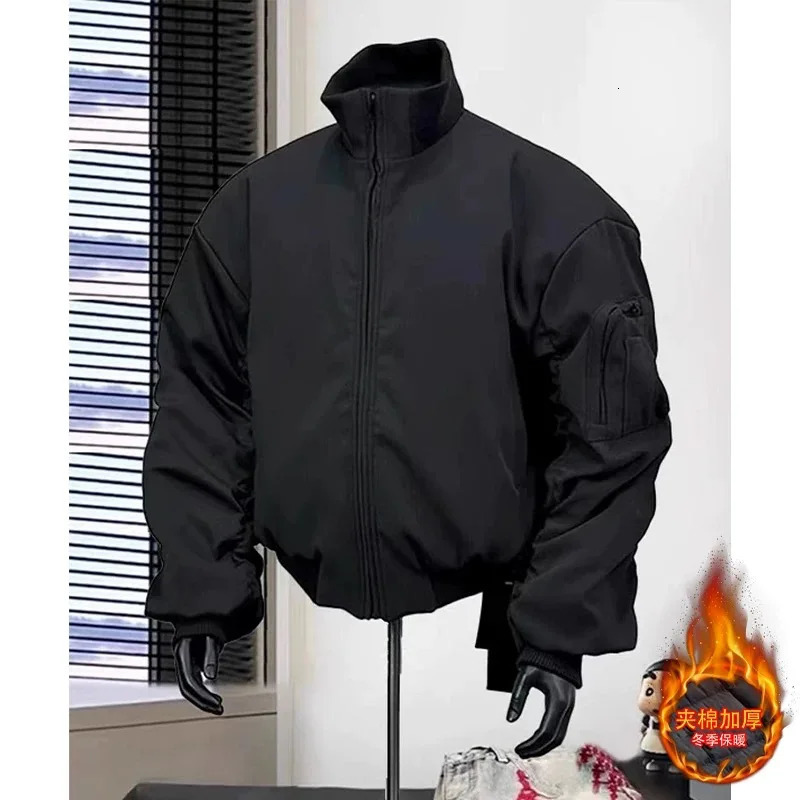 Winte Padded Jackets Outwear Mens Retro Pilot Jacket Coat Baggy Casual Baseball Jackets Varsity Jackets Streetwear 241216