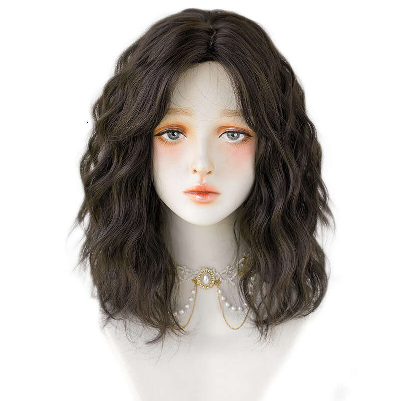 Summer New Women's Head Simulated Wool Short Hair Natural Full Top Curled Wig Set