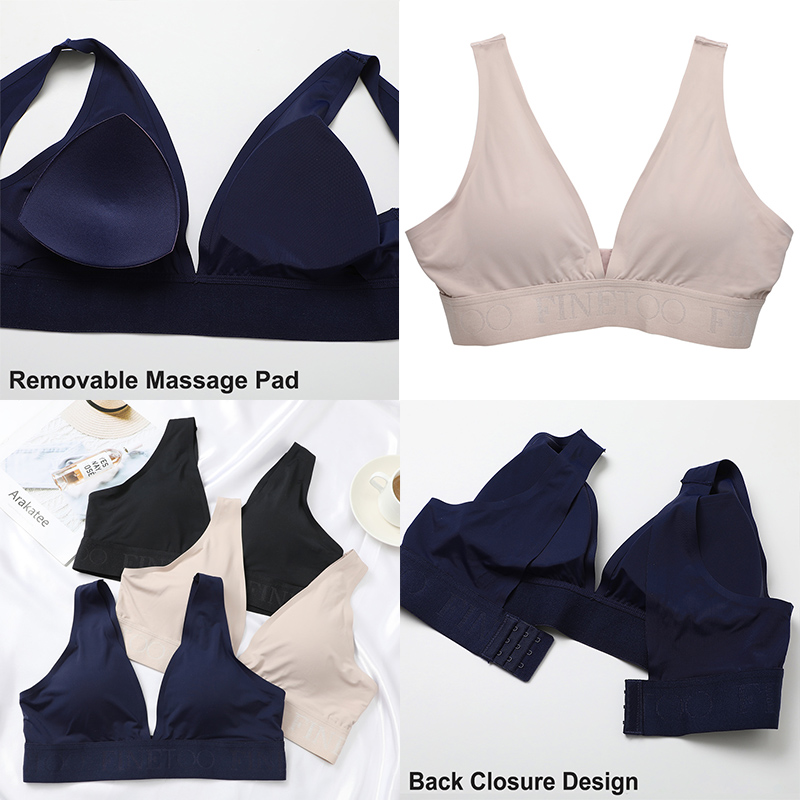 S-XL Women Sexy Bras Deep V Neck Underwear Seamless Intimates Lingerie Female Backless Bralette Brassiere Lady Push Up Tank Top