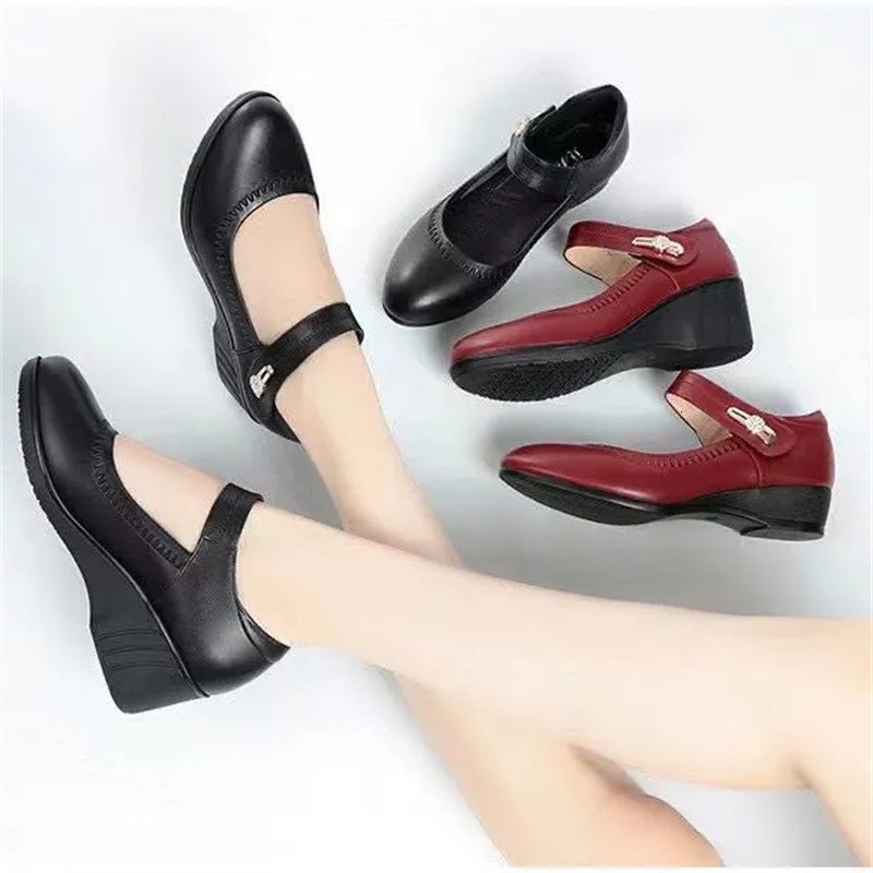 Atos De Mujer Women Cute Wine Red Height Increased Quality Patent Leather High Heel Shoes Lady Cool School Pumps C818