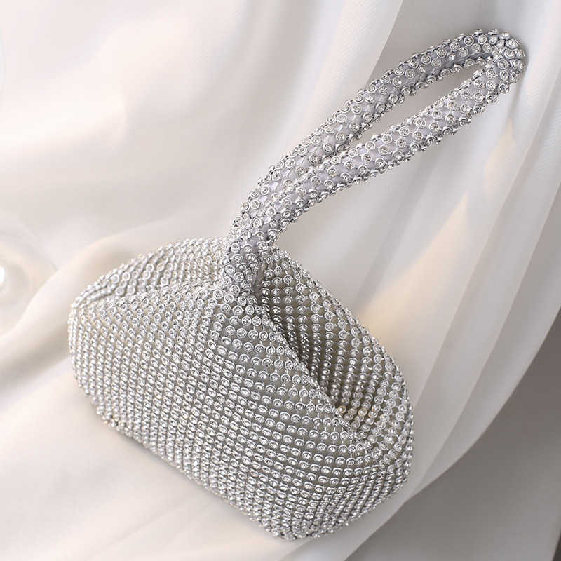 Dinner Bag Pure Handmade Rhinestone Clutch Bag Mine Evening Bag Hand-held Banquet Bag Womens Handbag Small 240920