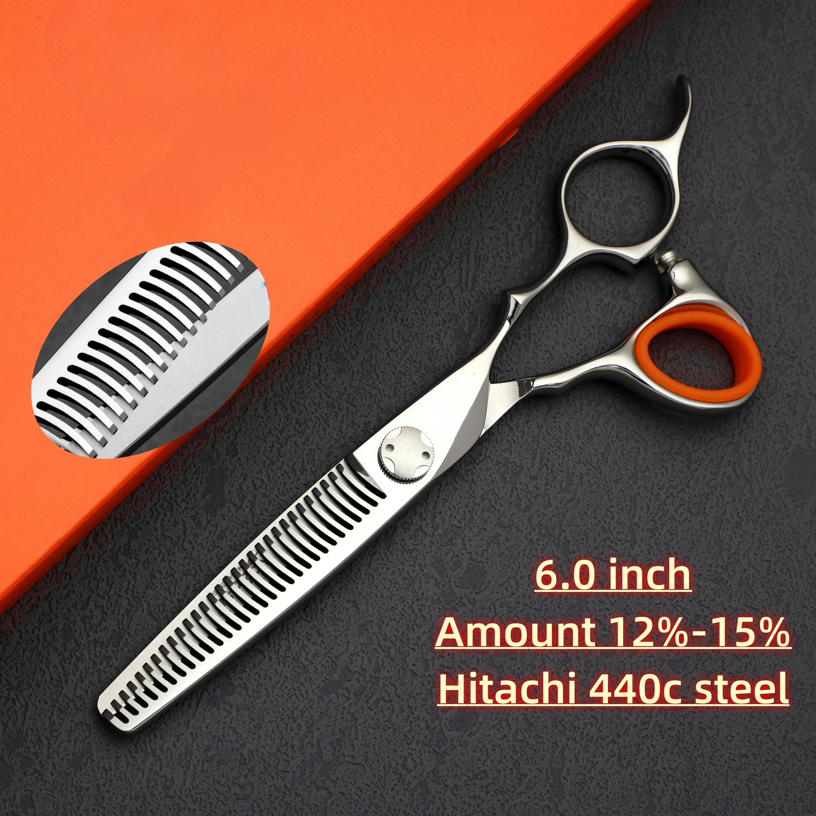 6.0 inch Professional hiar thinning shearsHitachi 440C steel hairdressing scissorsHigh-end thinning tools hair cutting shears 241220