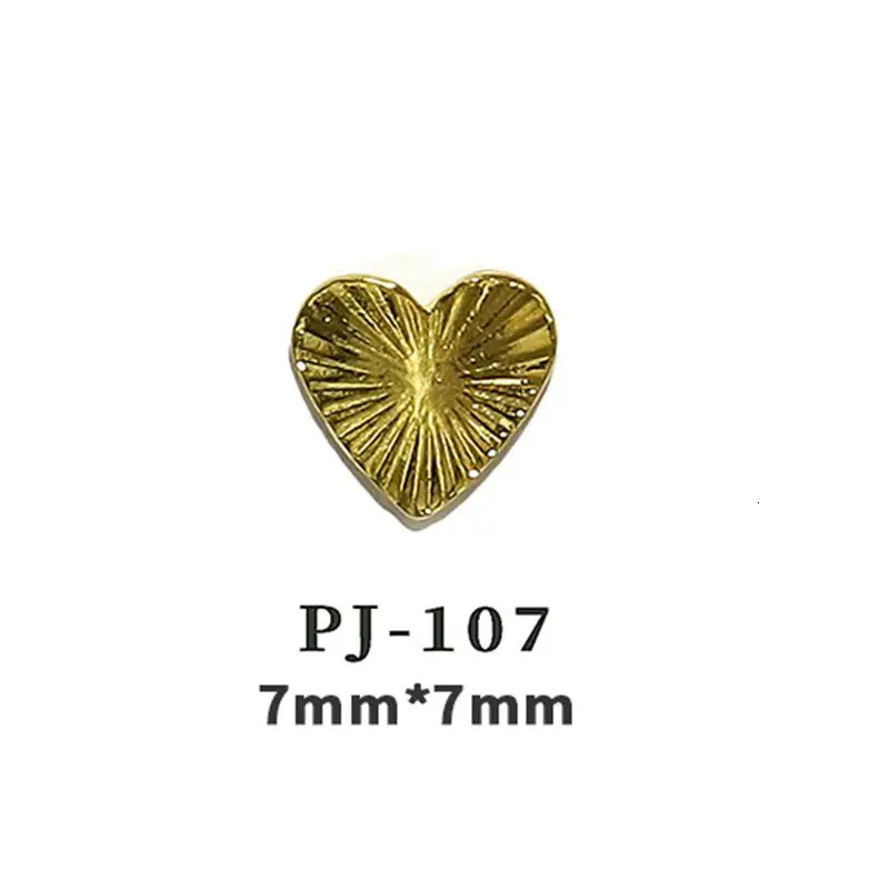 100pcs/lot 3D Alloy Gold Hollow Love Heart Cross Rivets Studs Metal Manicure Nail Art Accessories DIY Nail Decoration Charms 241220