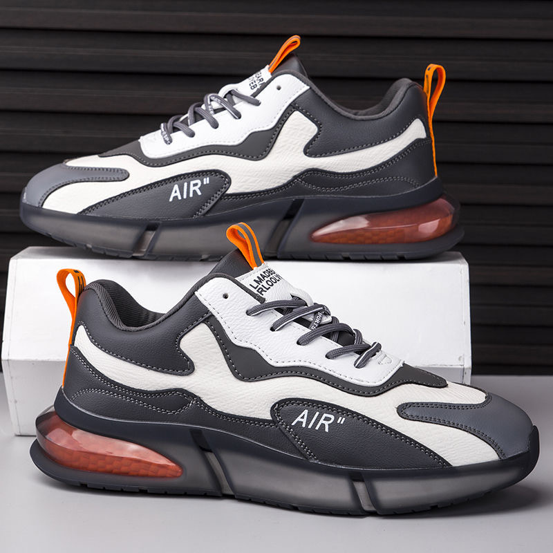 Men's shoes 2025 autumn and winter new soft sole flicking sports casual shoes leather leather fashion trend running shoes