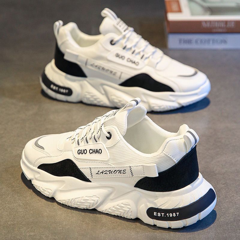Shoes men 2025 new explosive summer network surface breathable men's sports leisure thick sole increase tide daddy shoes