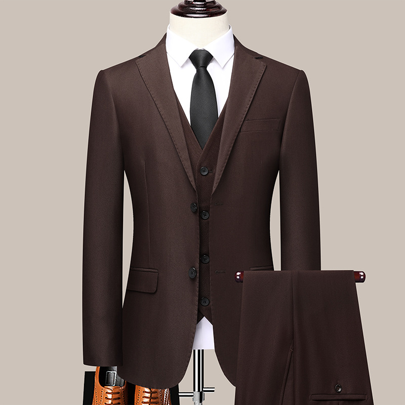K830 Slim Fit Three-Piece Suit for Groom - High-End Formal Wear Set