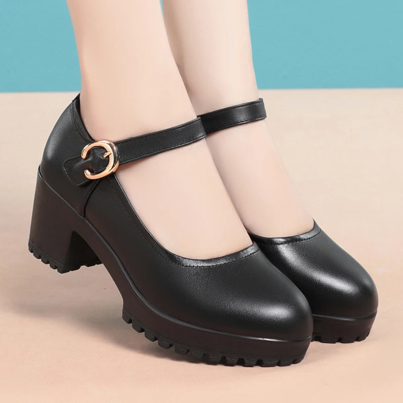 AIYUQI Women Shoes High Heels Autumn Genuine Leather Dress Shoes Women Large Size Professional Ladies Shoes