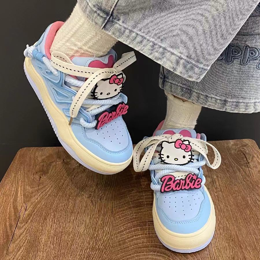 Autumn hot selling original soft girl cute big head bread shoes children's thick sole 2024 new versatile casual board shoes trend