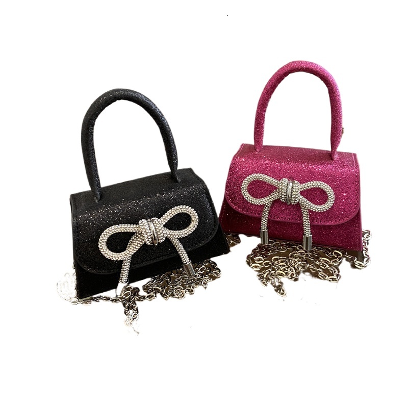 Sequin Handheld Small Square For Women's Spring 2024 New Fashion Chain Shoulder Crossbody Bag