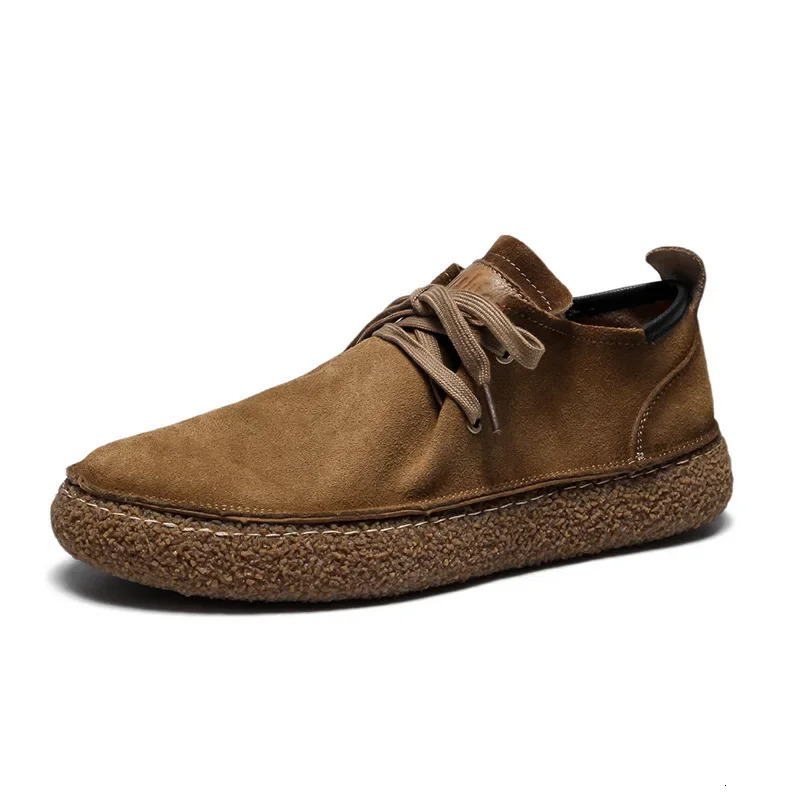 Casual Leather Shoes Retro Board Shoes Matte Leather Non-slip Flat Shoes Soft Bottom Tooling Shoes Sports Casual Shoes 241213