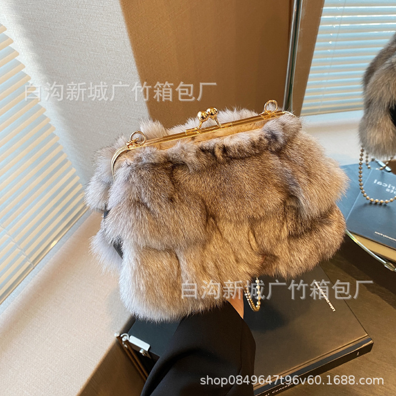 Bag Socialite Chain Real Fox Fur Small New Fashion Temperament Versatile Large Capacity Shoulder Bag