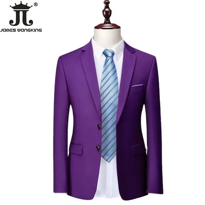 13 Color S6XL Male Blazer Solid Classic Formal Business Mens Suit Jacket Groom Groomsmen Wedding Dress Party Social Coat 241218