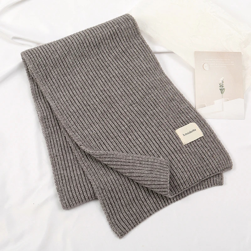 Warm Knitted Wool Soft Scarf Women Solid Korean Style Skinny Long Woolen Yarn Autumn Winter Travel Casual Neckechief Bufanda 241220