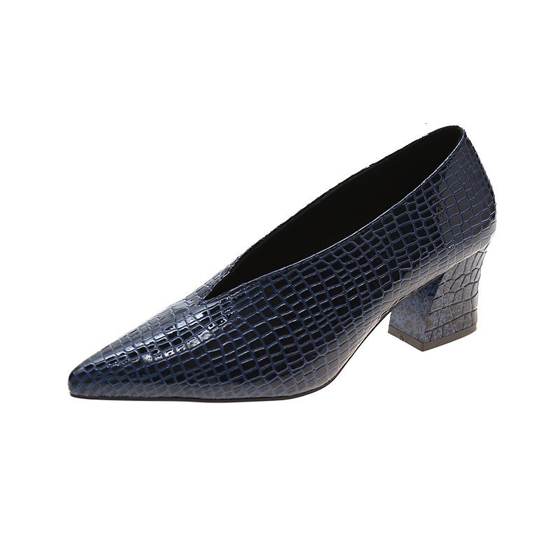 Single Shoes Women 2022 All-Match Retro Women's Thick Heel Spring And Autumn New Pointed V Mouth Comfortable High Heels