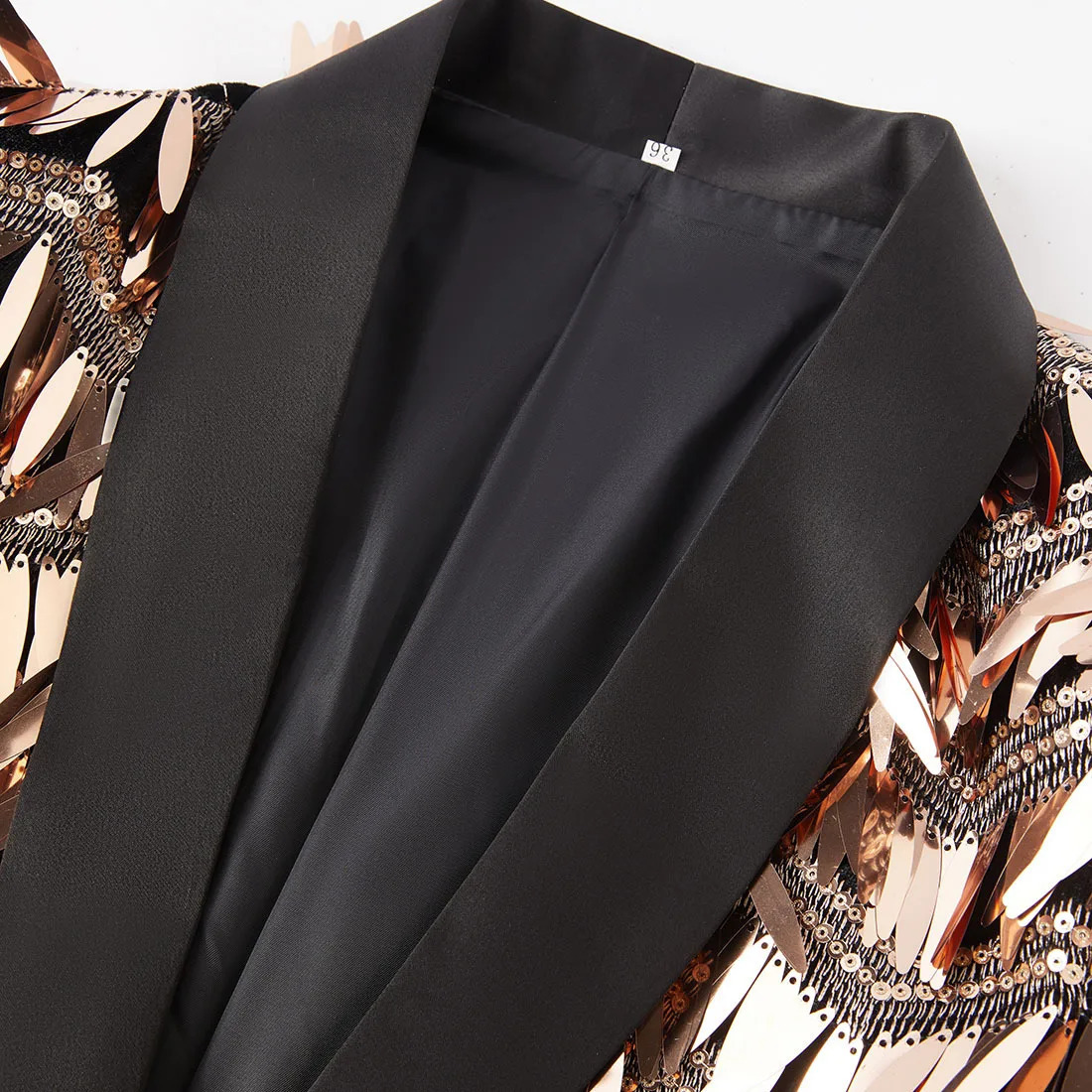 Mens Singer Host Glitter Champagne Gold Sequins Suit Jackets Wedding Party Blazer Tuxedo Stage Concert Slim Tassel Coat Costume 241218