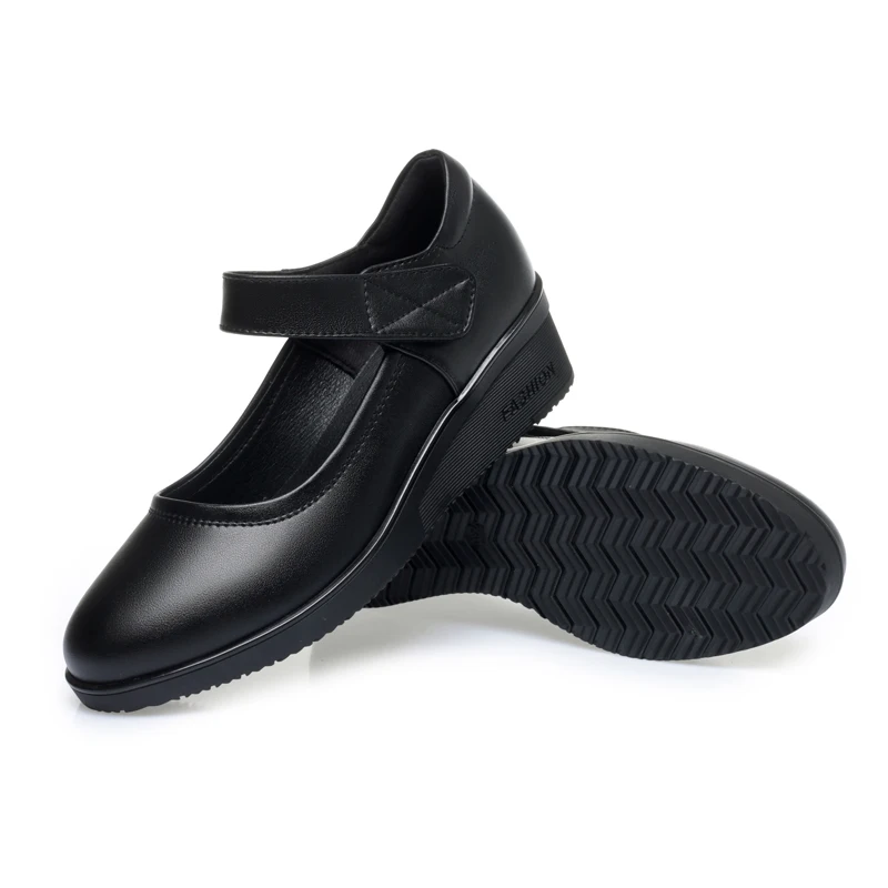 AIYUQI Mom Shoes Women Anti Slip Spring Casual Genuine Leather Women Shoes Big Size Wedge Women Shoes