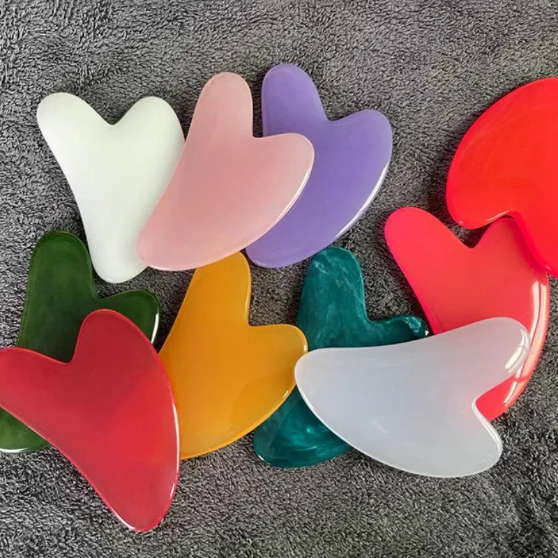 1pc Heart Shape SPA Massage Beeswax Body Scraping Scraper Face Massager Acupuncture Board for face 241213