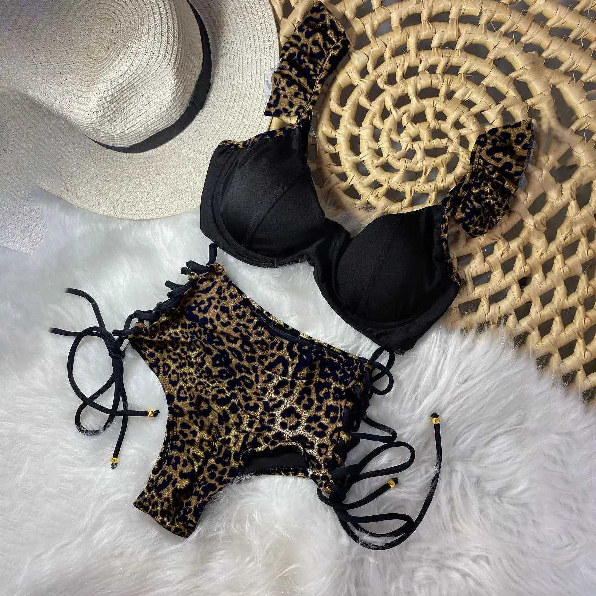 Sexy High Waist Bikini Swimsuit Brazilan Bikini Set Swimwear for Women High Leg Push Up Two Piece Bathing Suits Summer FemaleXJ241223