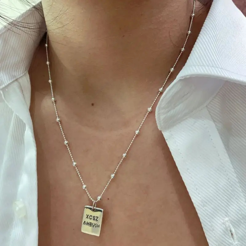 Xichuan Shizi 999 Love Necklace Pure Silver Small Silver Block Pendant niche high-end collarbone chain neck chain for 241220
