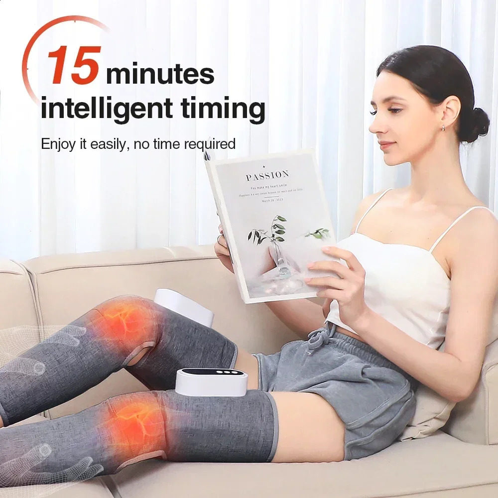 Electric 360° Full Cover Leg Massager Thigh Calf Air Pressure Massage Kneading Heated Foot Relax Muscle Blood Circulation 241223